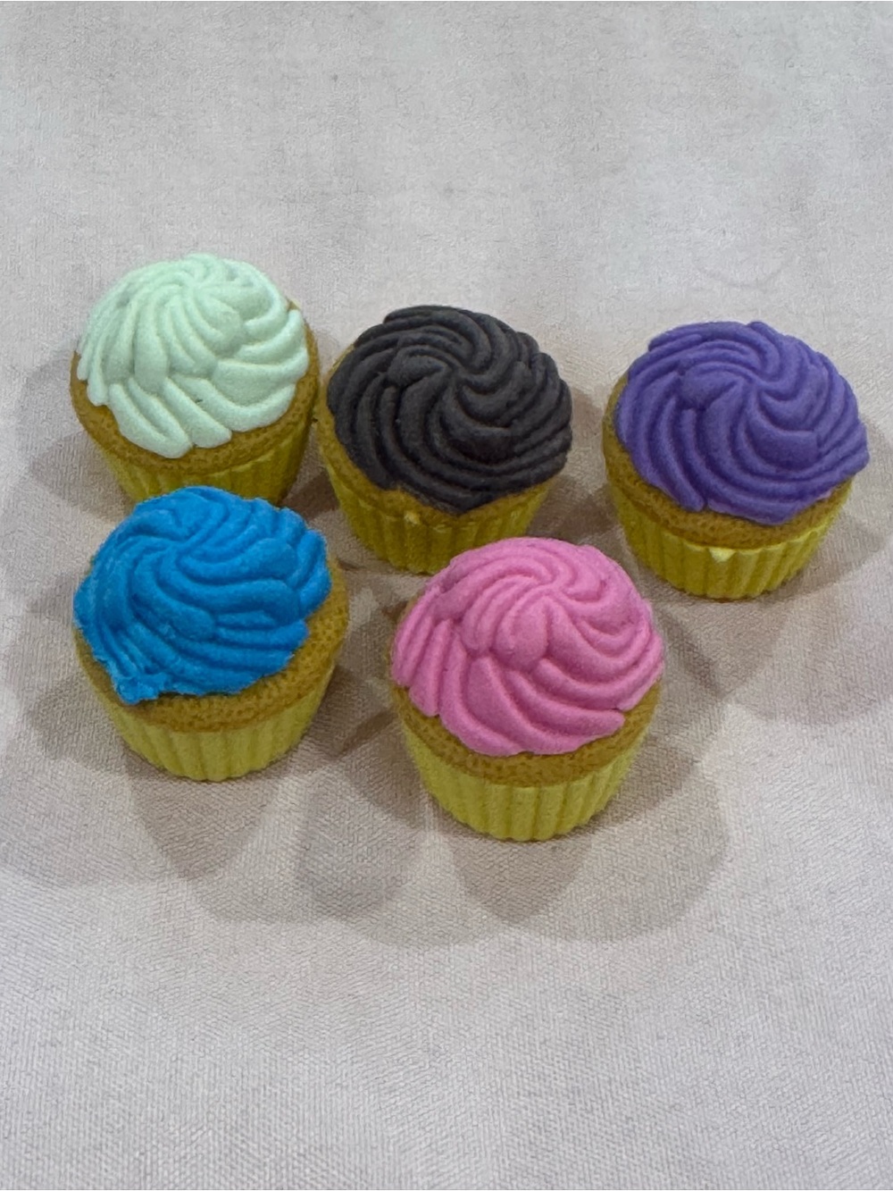 Assorted Color Cupcake Bath Bombs - Pink, Blue, Purple, Black, Mint